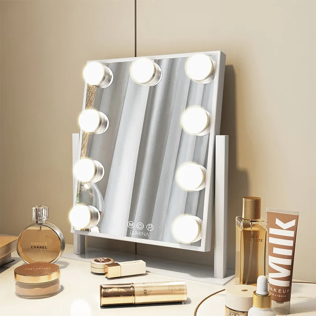 Classic Solid Wood Tabletop Vanity Mirror