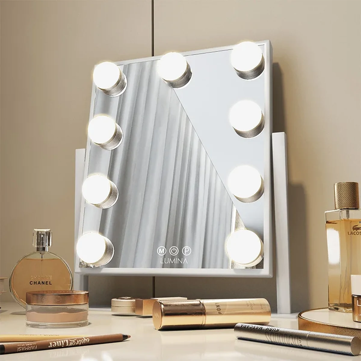 Classic Solid Wood Tabletop Vanity Mirror