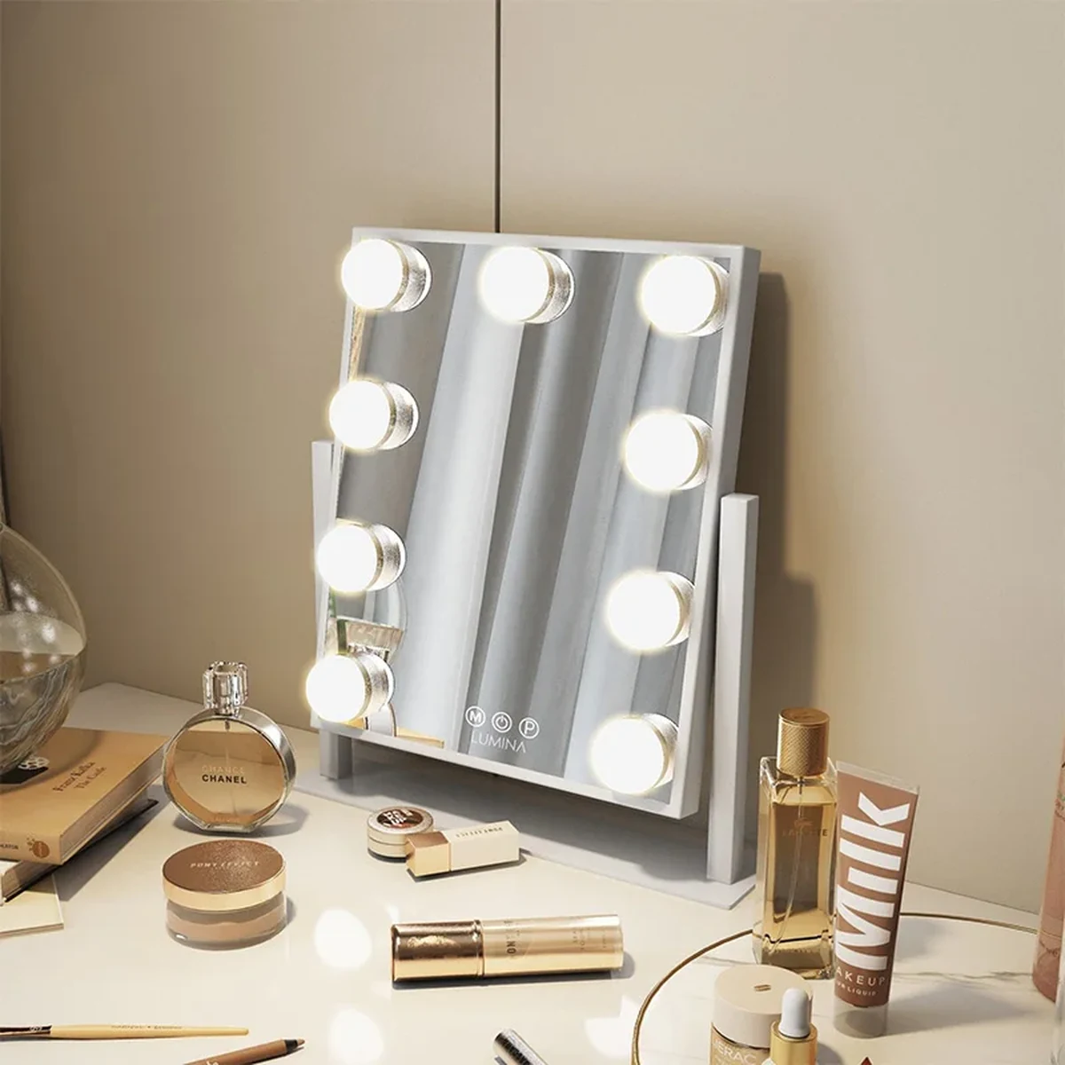 Classic Solid Wood Tabletop Vanity Mirror
