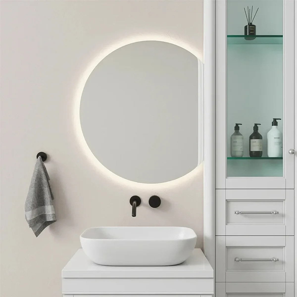 Modern Solid Wood Wall Mirror