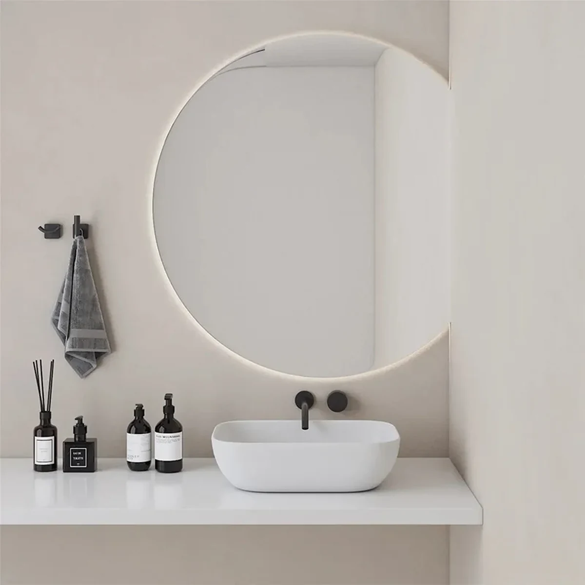 Modern Solid Wood Wall Mirror