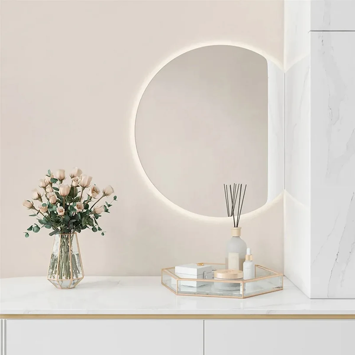 Modern Solid Wood Wall Mirror