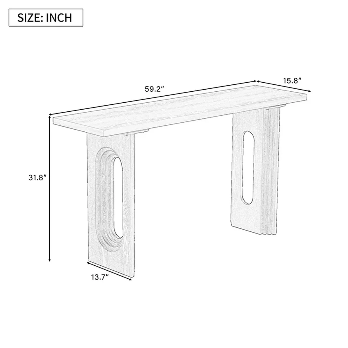 Vintage Solid Wood Console Accent Table