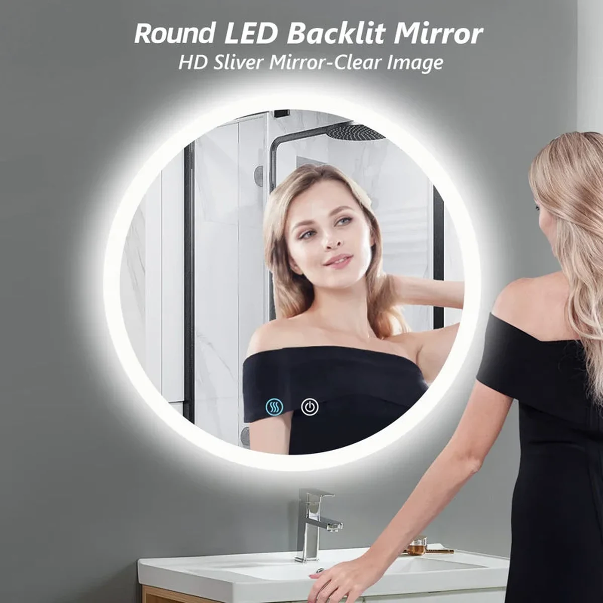 Classic Solid Wood Round Round Wall Mirror