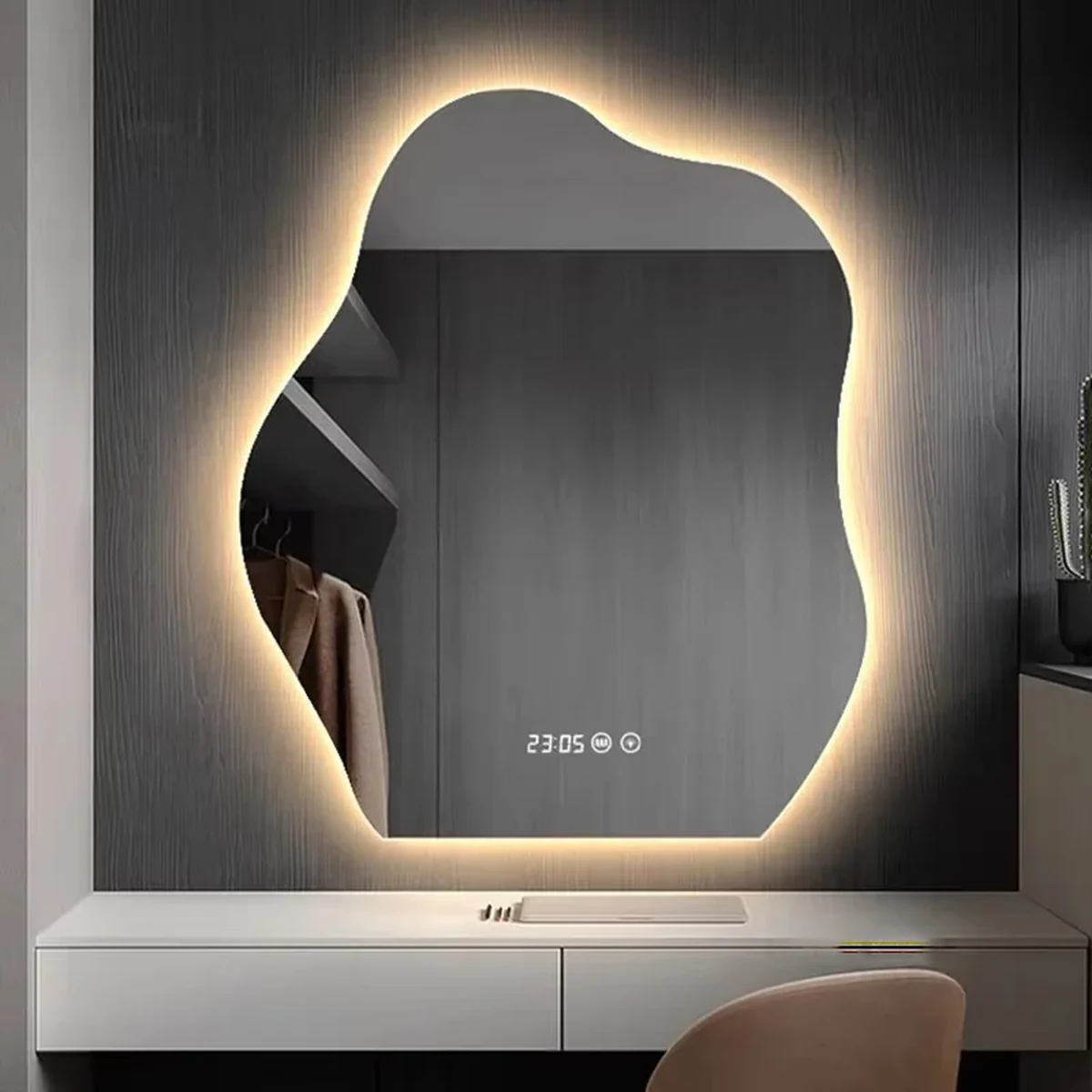 Modern Solid Wood Wall Mirror