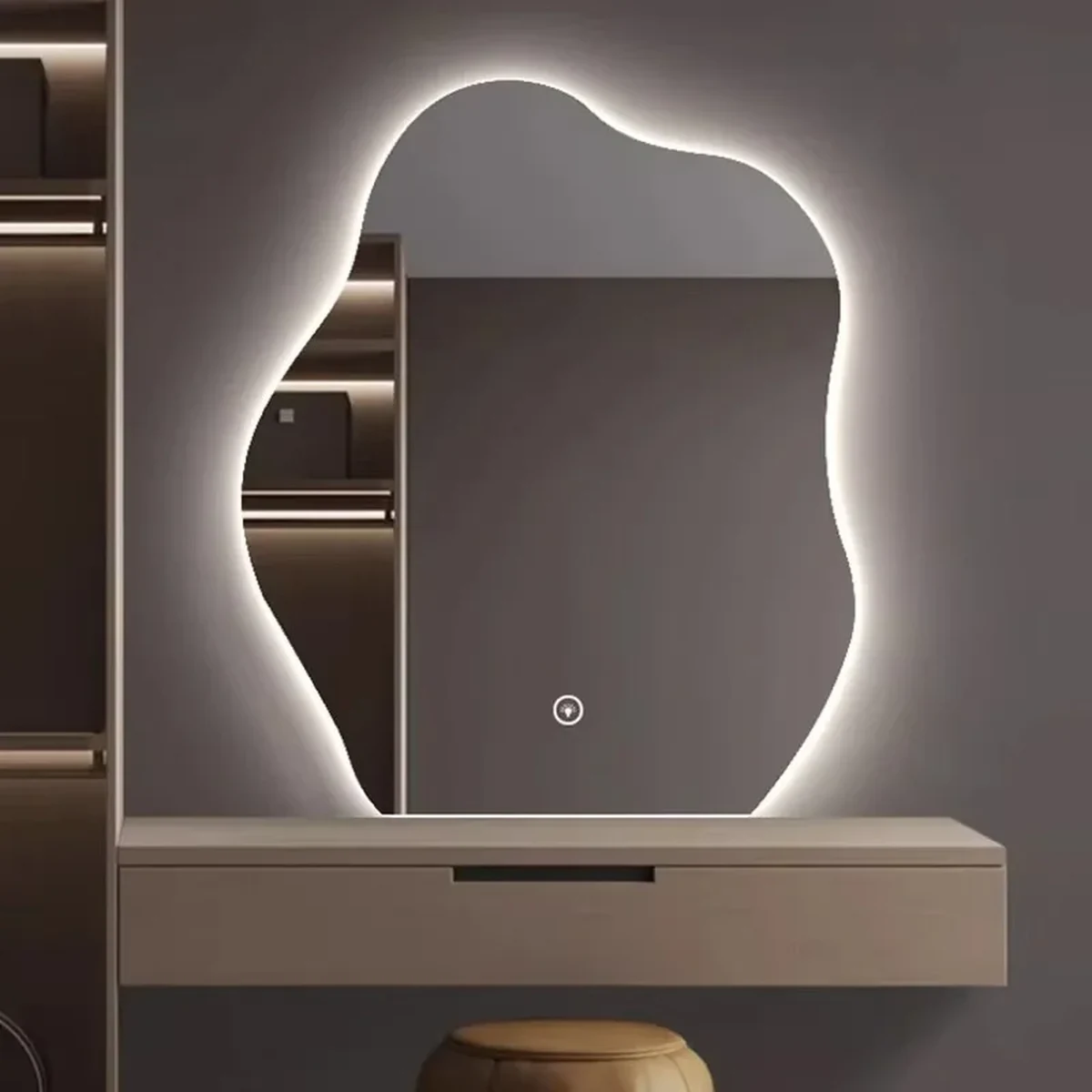 Modern Solid Wood Wall Mirror