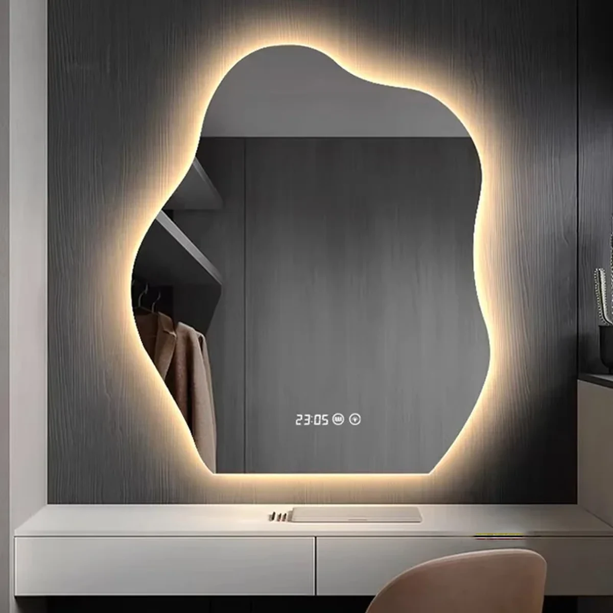Modern Solid Wood Wall Mirror