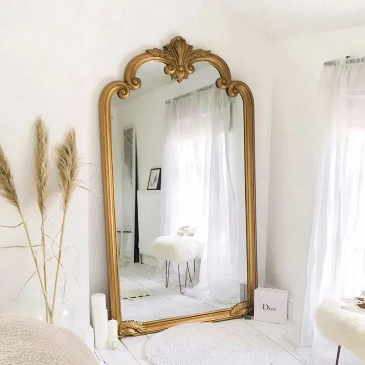 Antique Solid Wood Wall Mirror