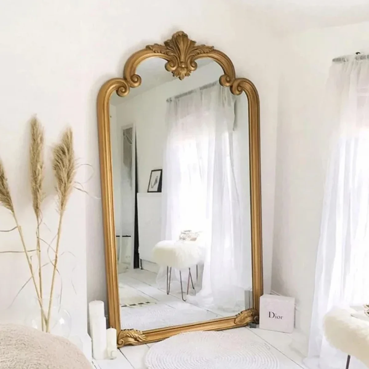 Antique Solid Wood Wall Mirror