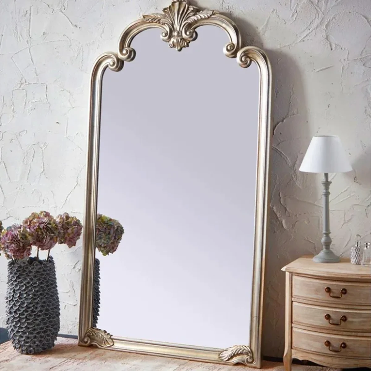 Antique Solid Wood Wall Mirror