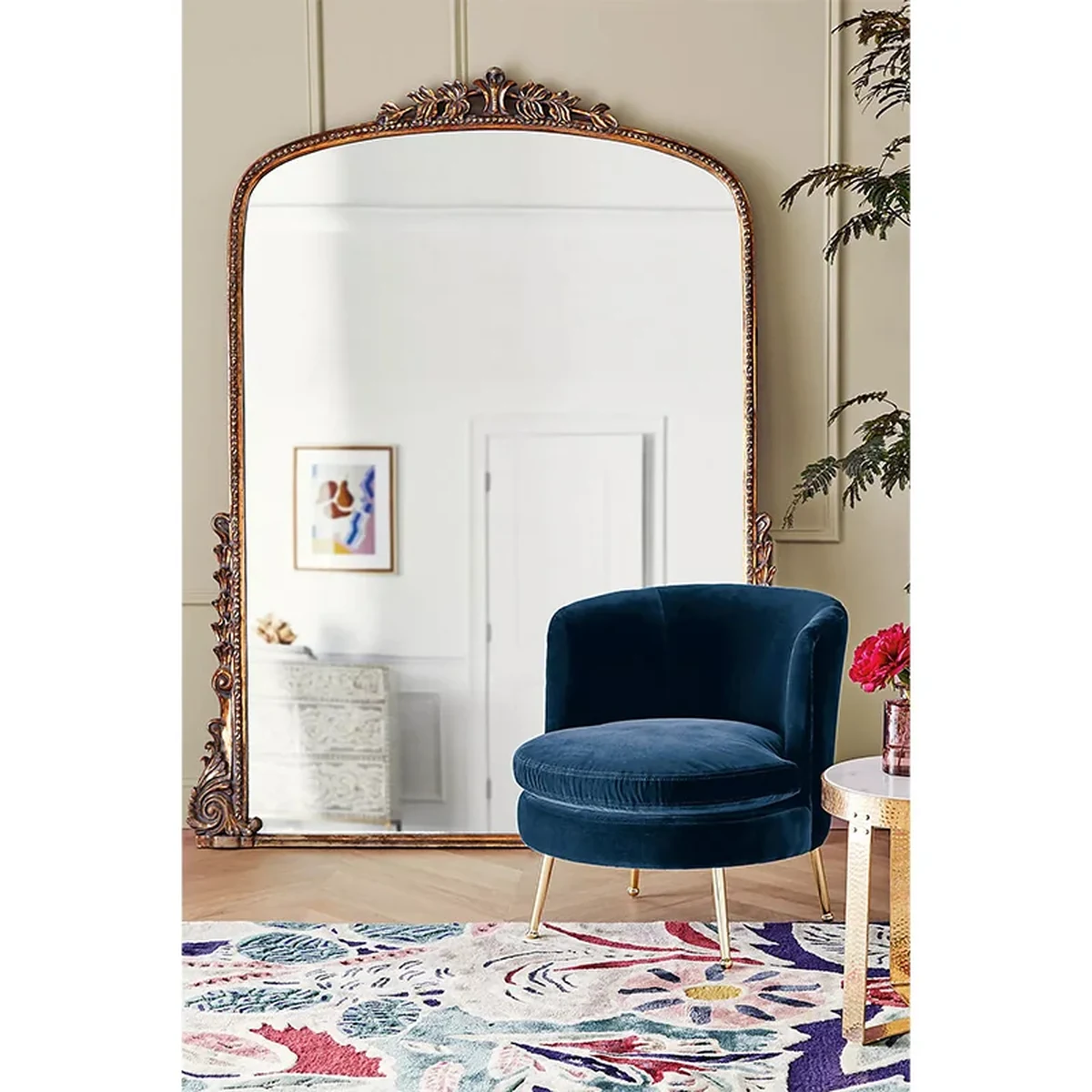 Baroque Metal Full-Length Mirror