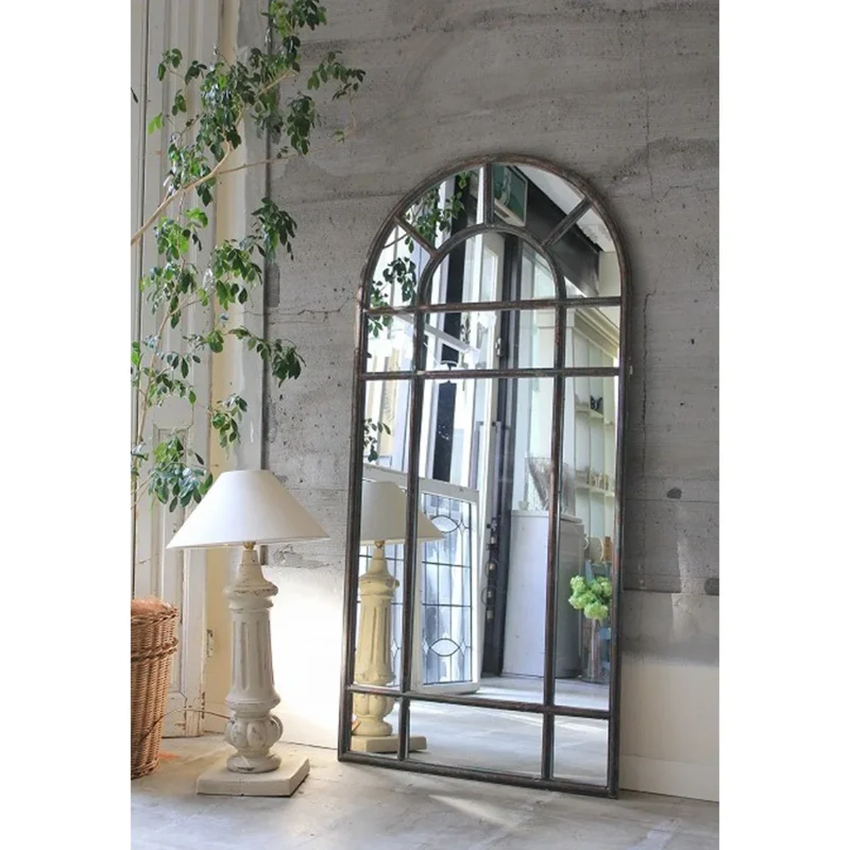 Vintage Metal Arch Full-Length Mirror