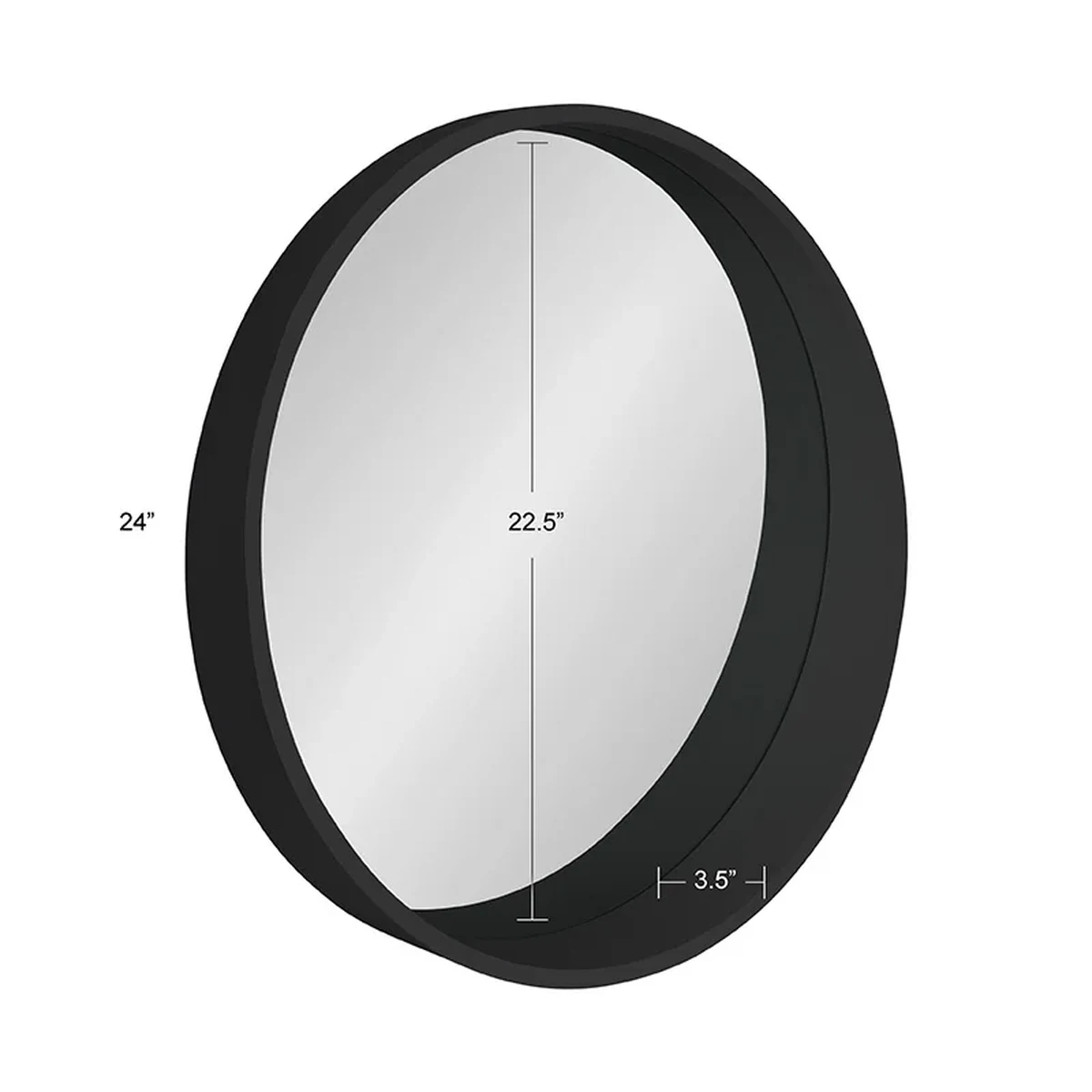 Art Deco Solid Wood Round Round Wall Mirror