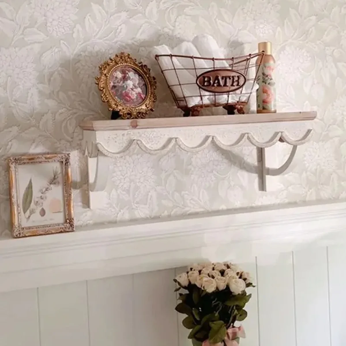Rustic Solid Wood Floating Floating Wall Shelf