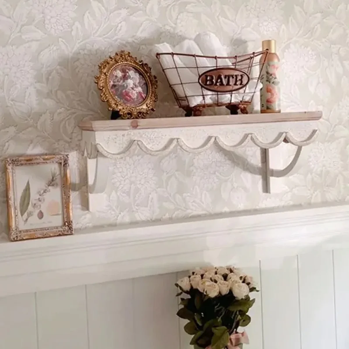 Rustic Solid Wood Floating Floating Wall Shelf