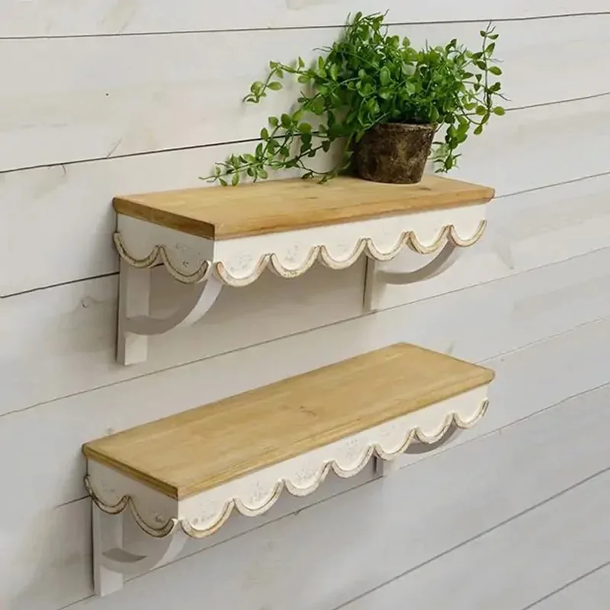 Rustic Solid Wood Floating Floating Wall Shelf