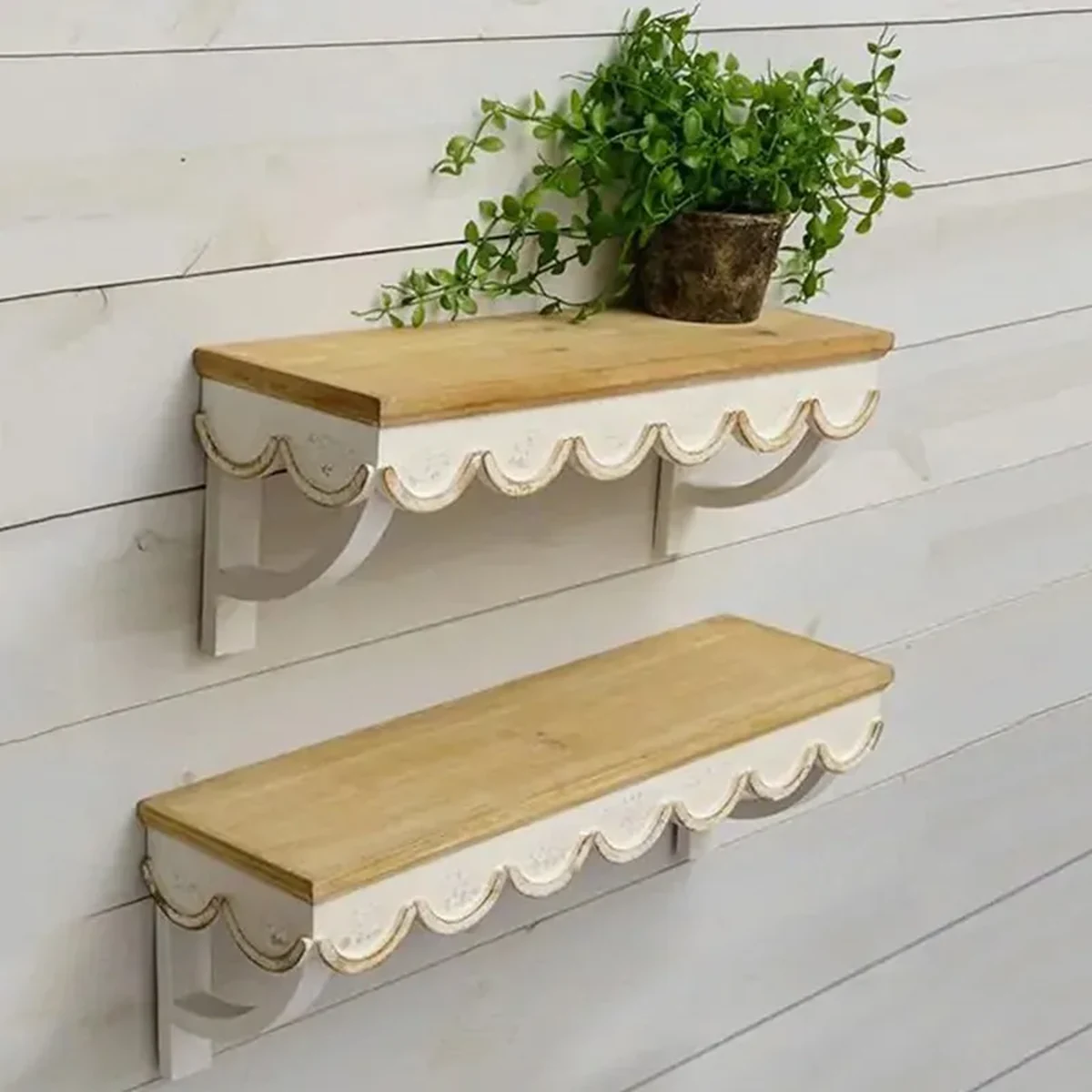 Rustic Solid Wood Floating Floating Wall Shelf