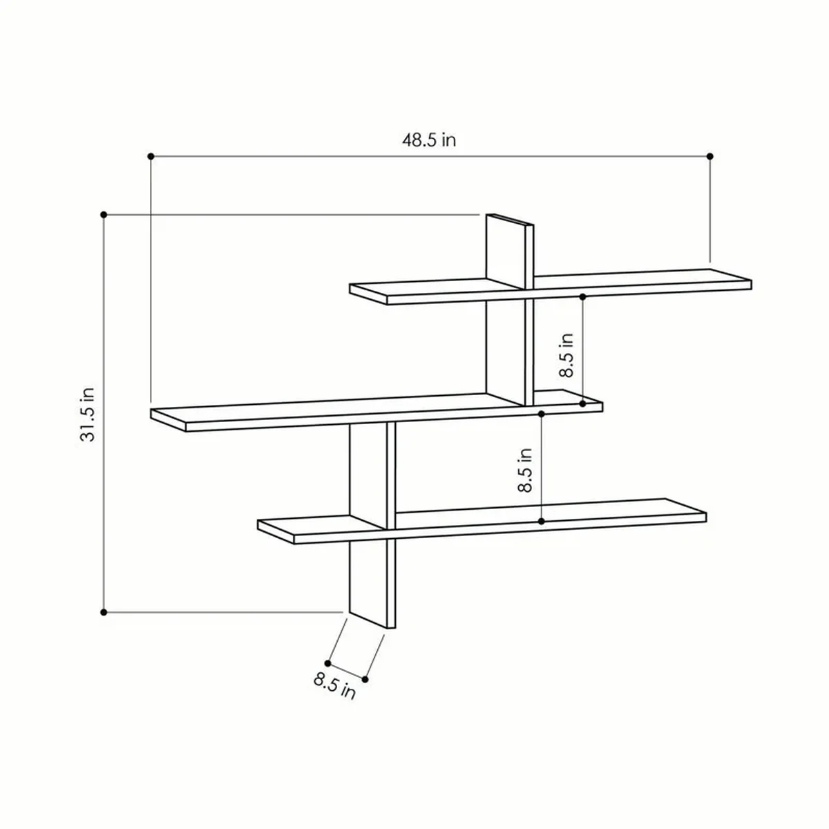 Farmhouse Solid Wood Floating Floating Wall Shelf