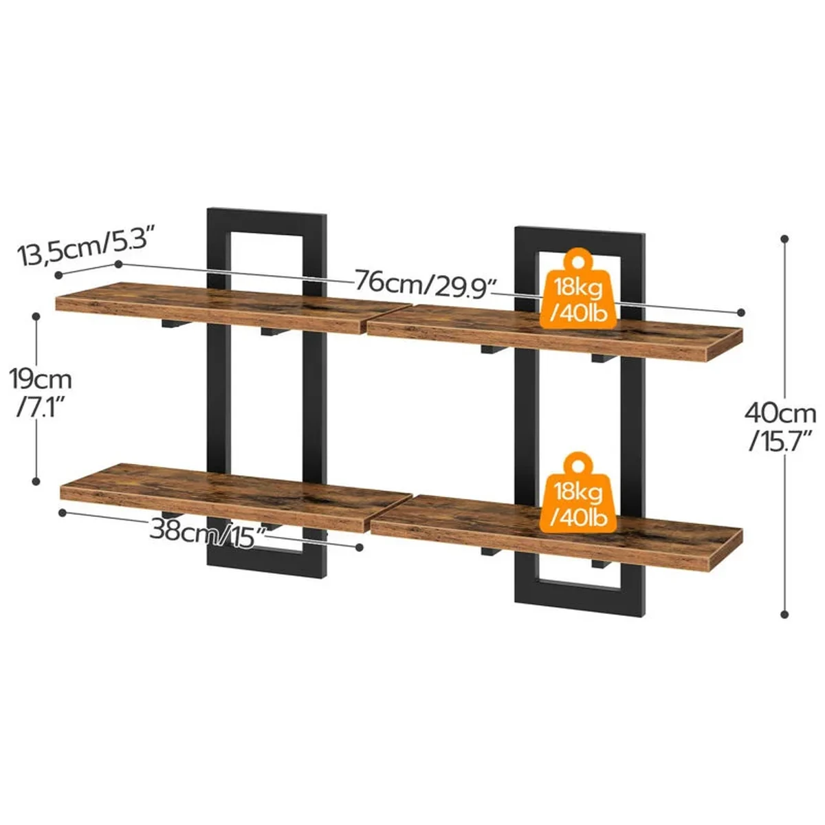 Farmhouse Solid Wood Floating Floating Wall Shelf