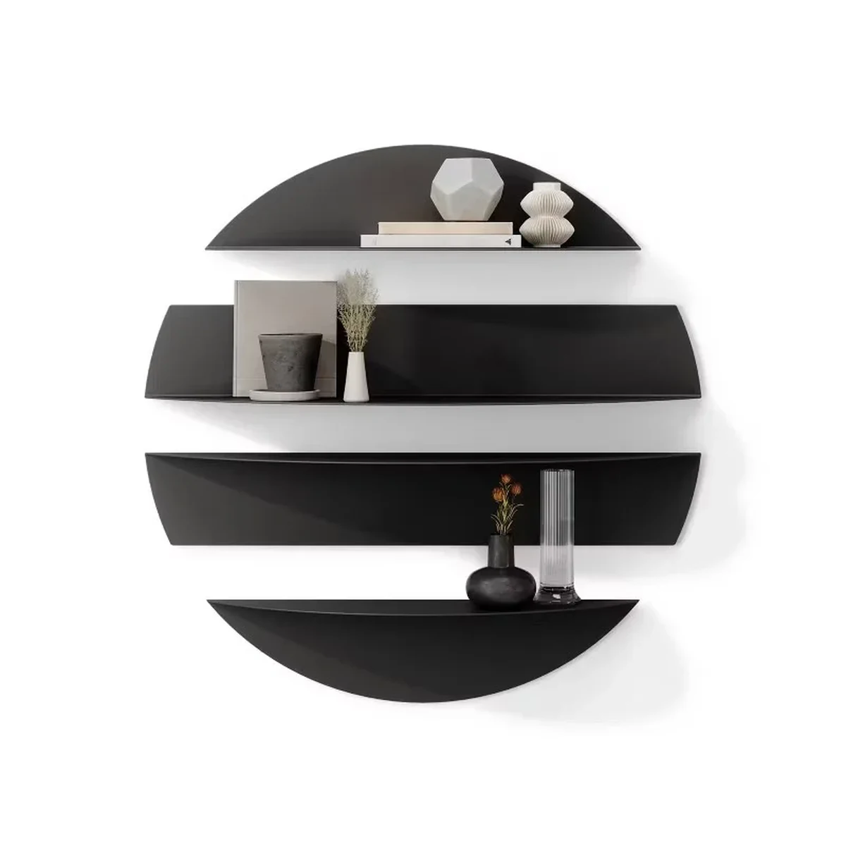 Classic Metal Round Floating Floating Wall Shelf