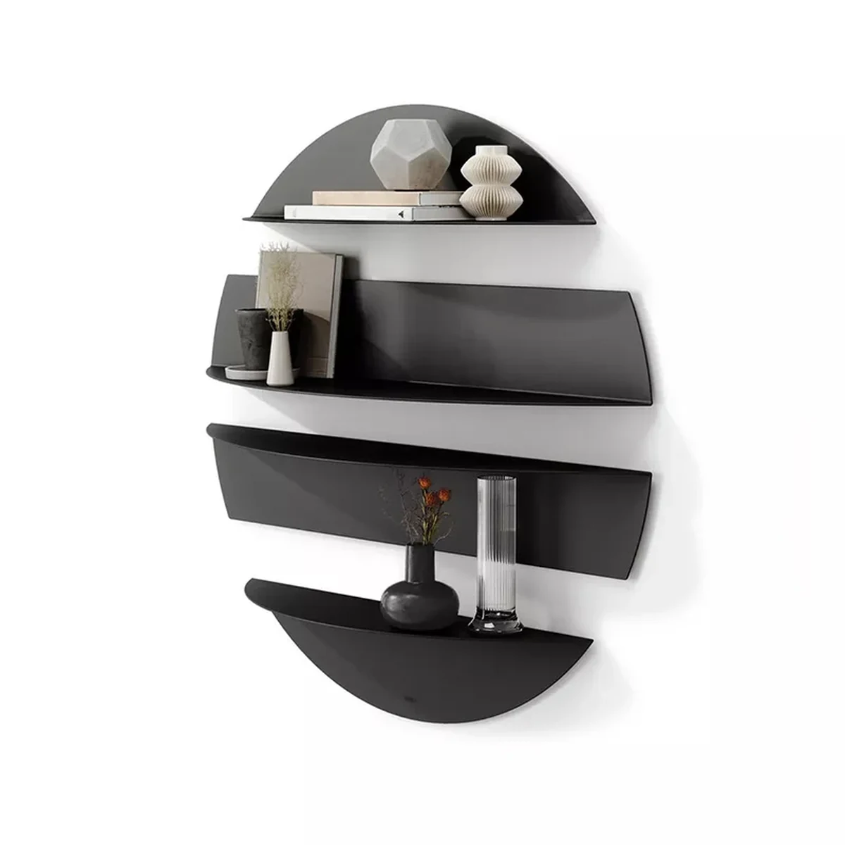 Classic Metal Round Floating Floating Wall Shelf
