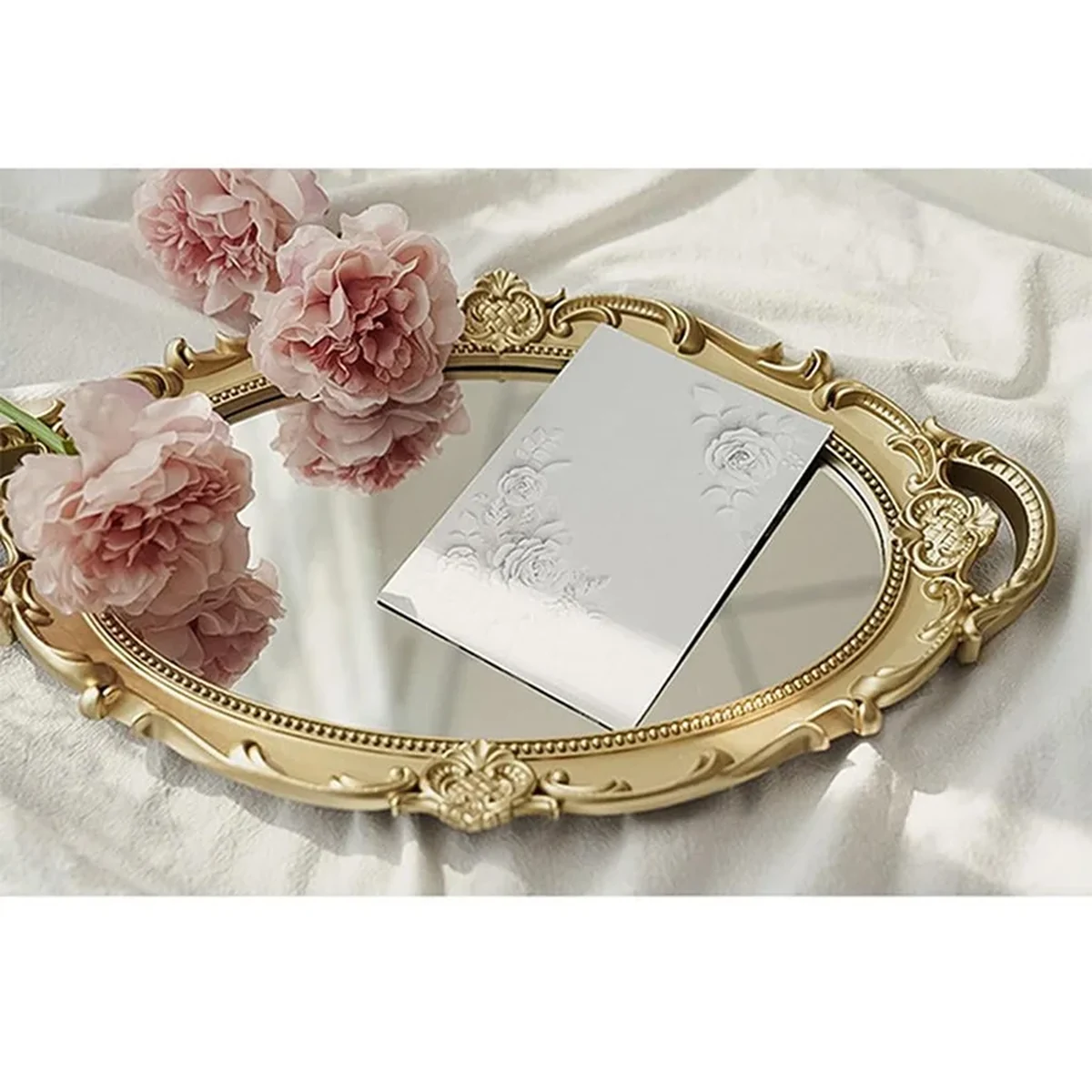Luxury Solid Wood Oval Round Wall Mirror
