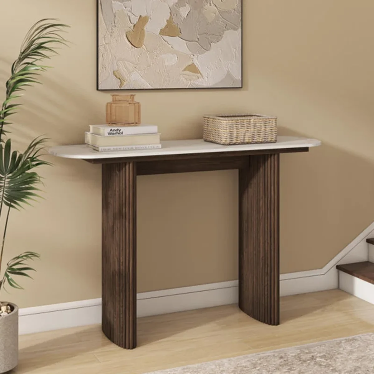 Farmhouse Solid Wood Console Accent Table