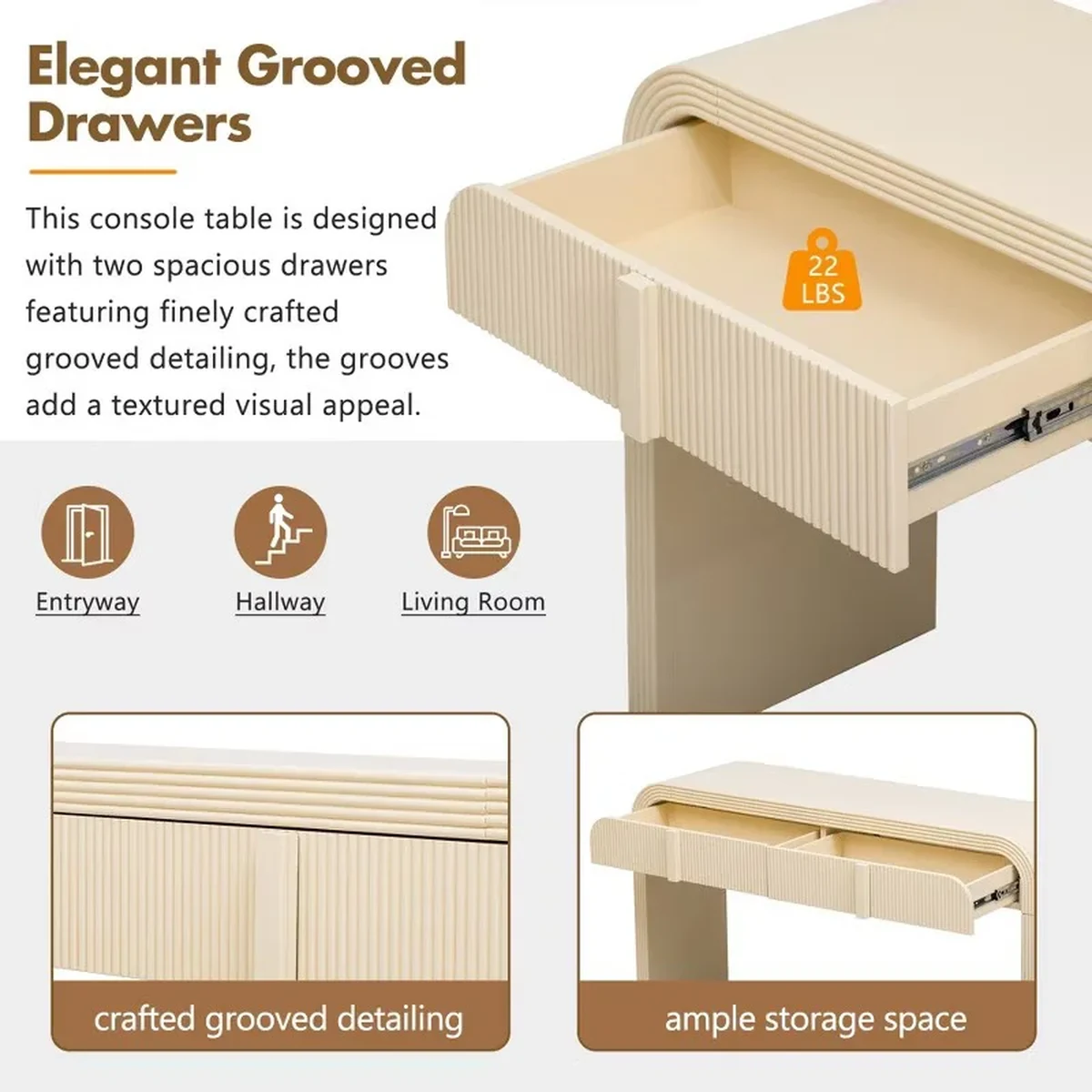 Minimalist Solid Wood Console Accent Table