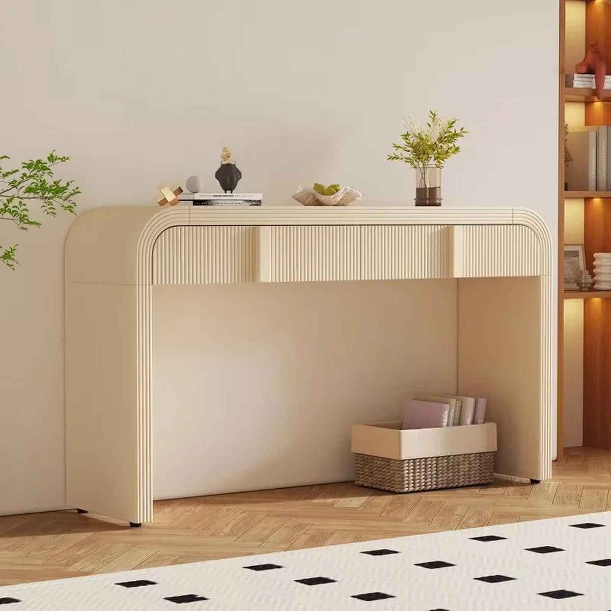 Minimalist Solid Wood Console Accent Table