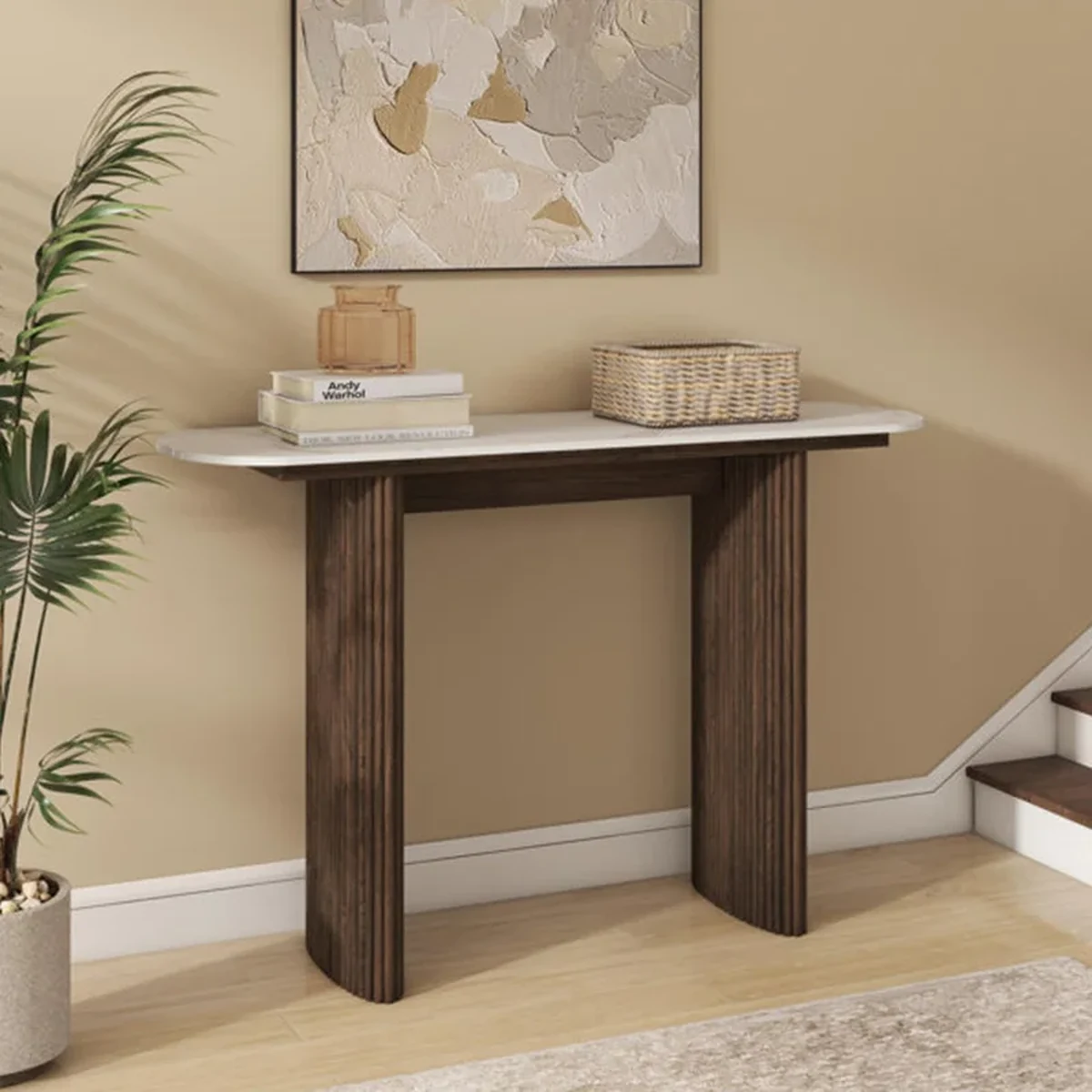 Farmhouse Solid Wood Console Accent Table