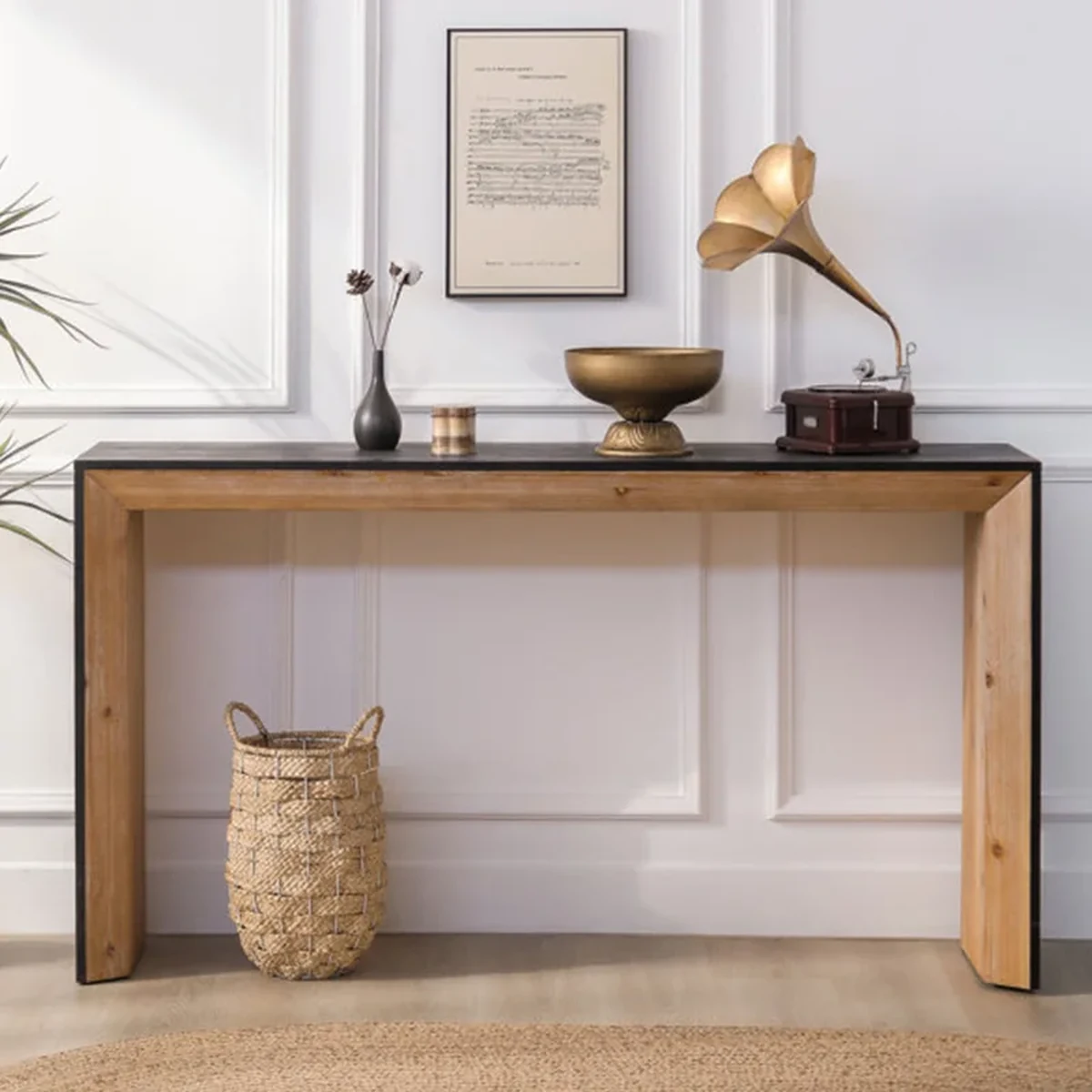 Farmhouse Solid Wood Console Accent Table