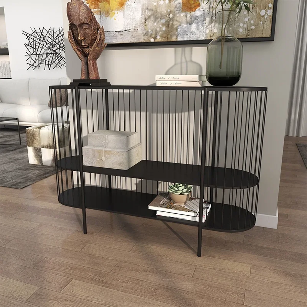 Classic Metal Console Accent Table