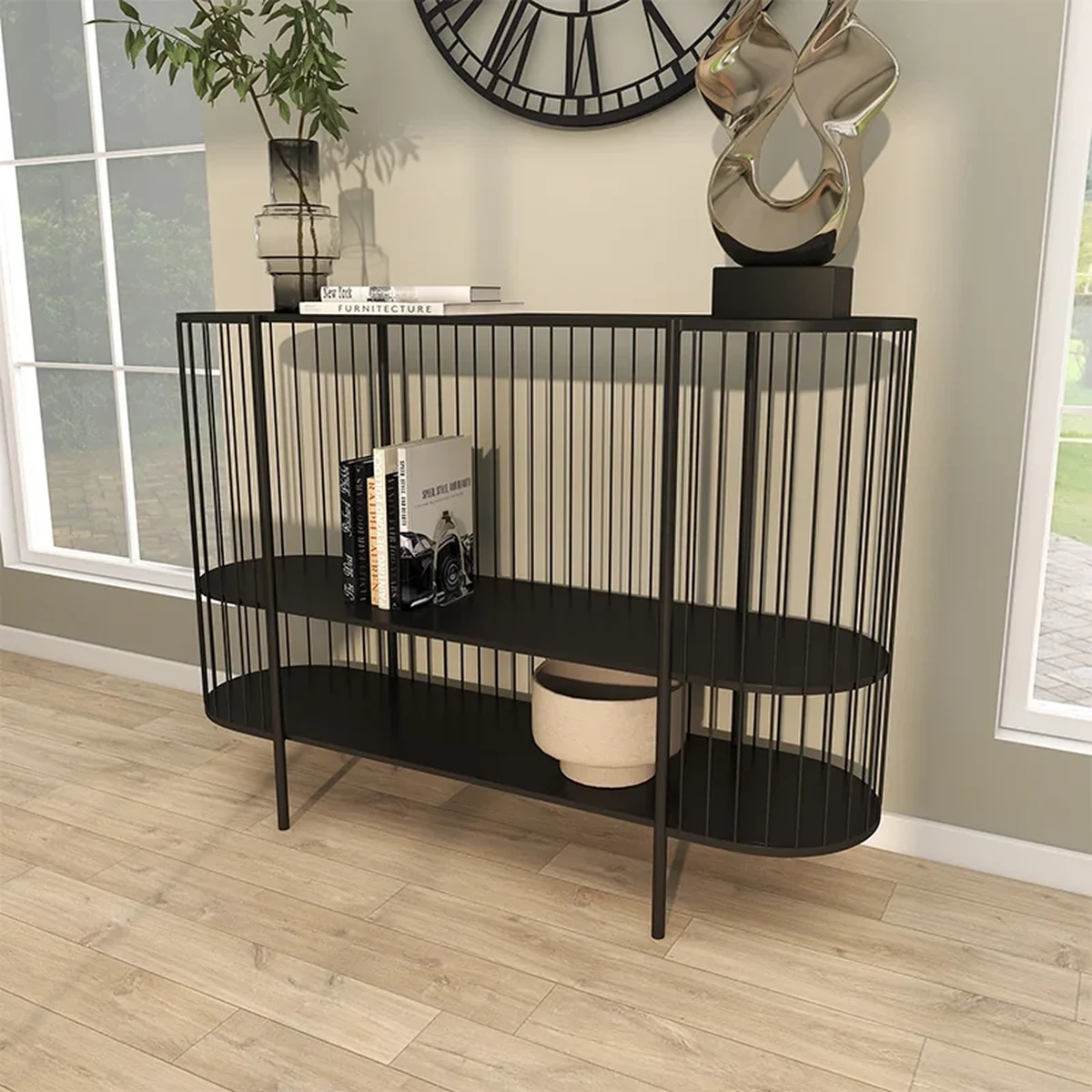 Classic Metal Console Accent Table