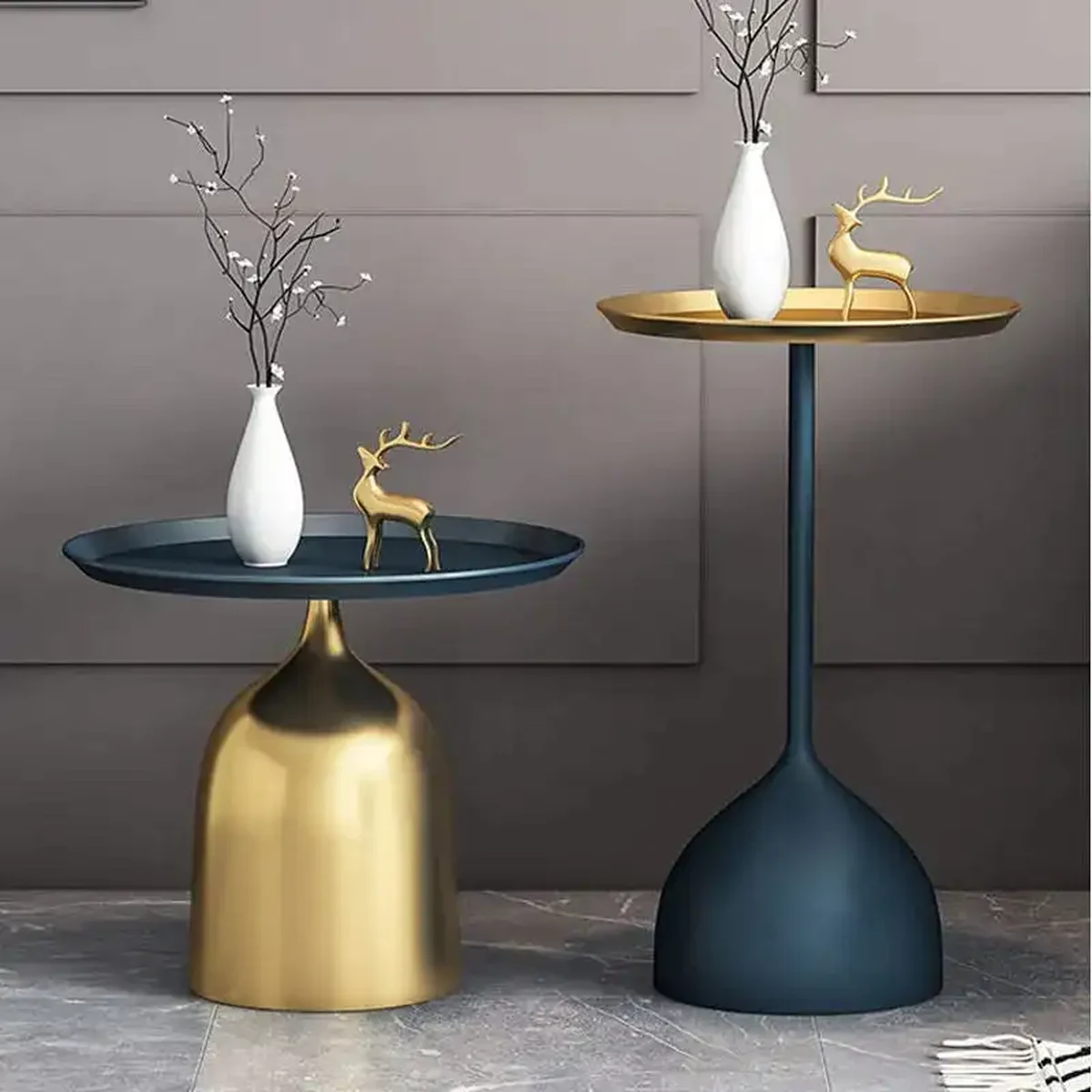 Minimalist Metal Round Coffee Accent Table