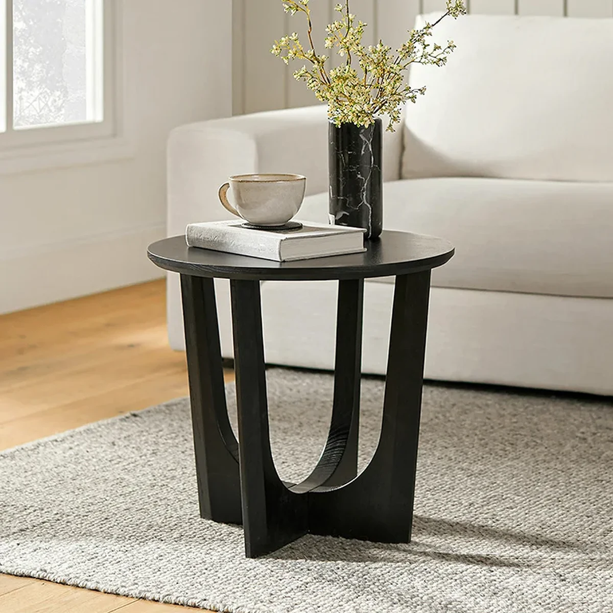 Classic Solid Wood Round Coffee Accent Table