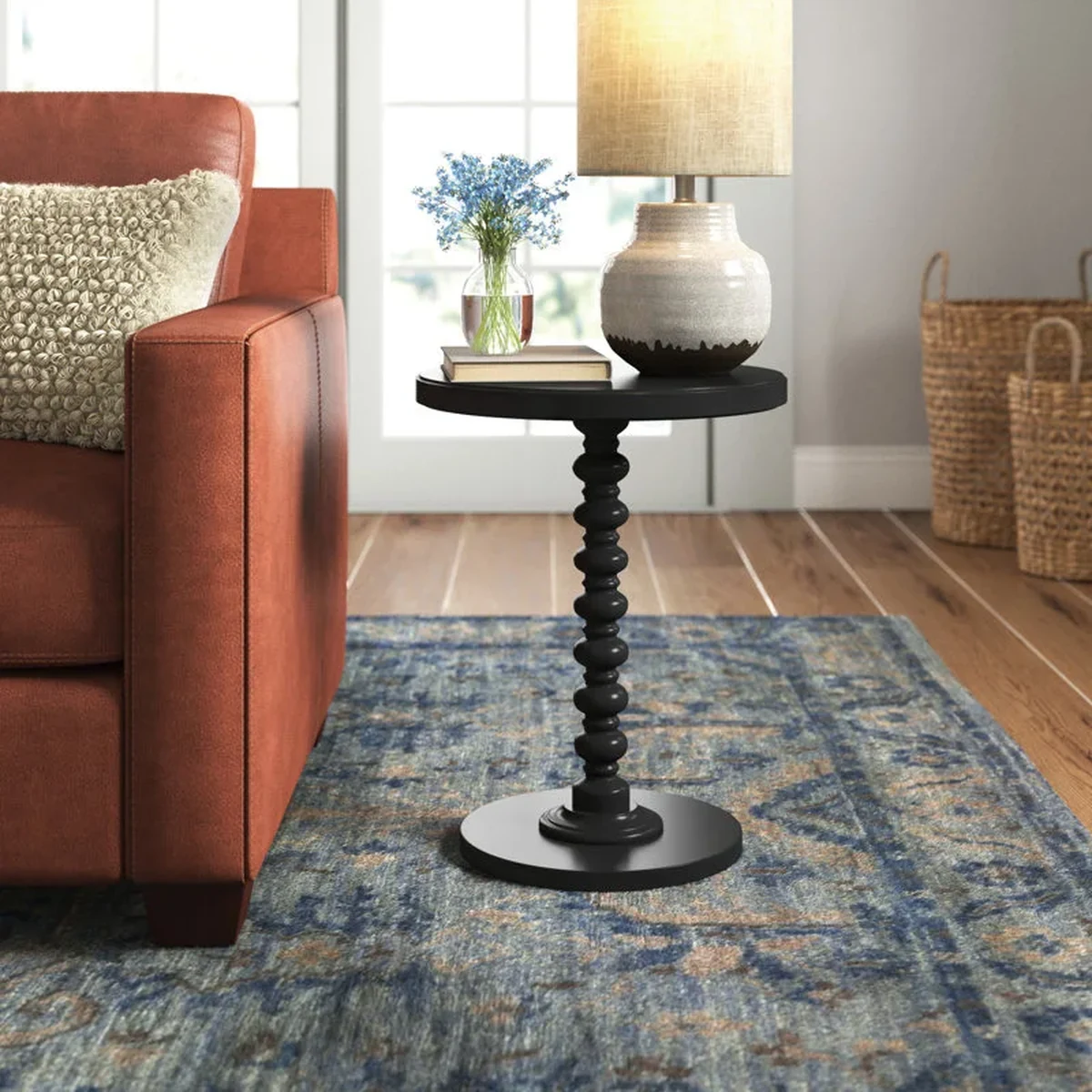 Modern Solid Wood Round Coffee Accent Table