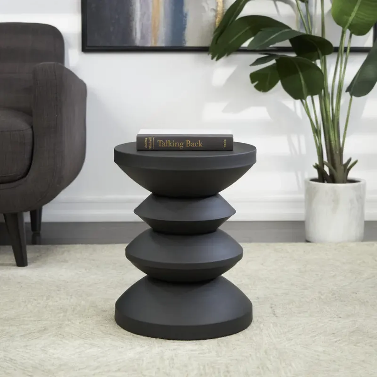 Modern Solid Wood Round Coffee Accent Table