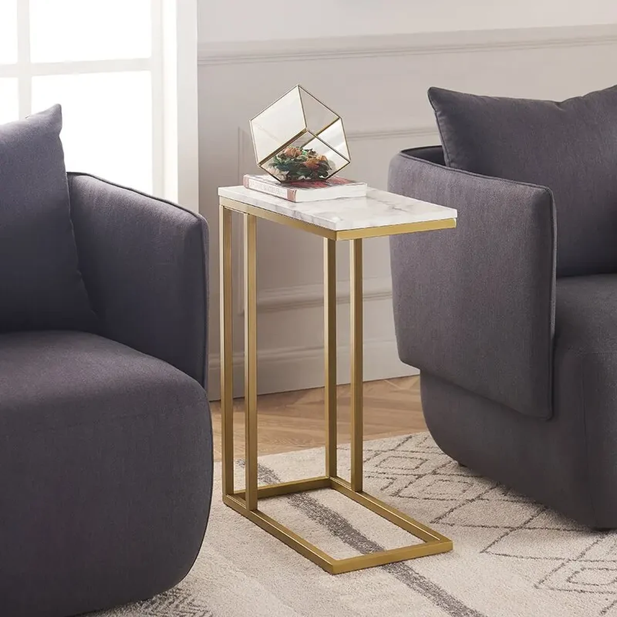 Classic Metal Rectangle Coffee Accent Table