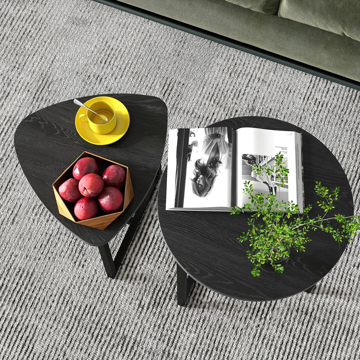Rustic Solid Wood Round Coffee Accent Table