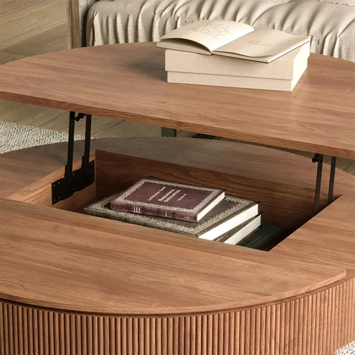 Farmhouse Solid Wood Round Coffee Accent Table