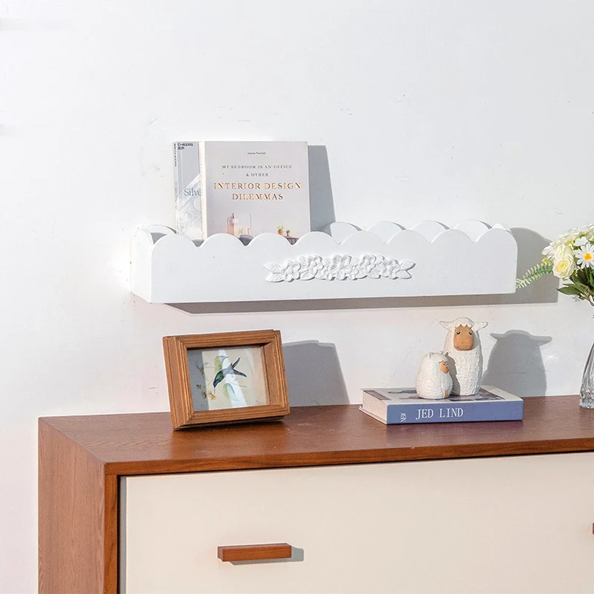 Rustic Solid Wood Floating Floating Wall Shelf