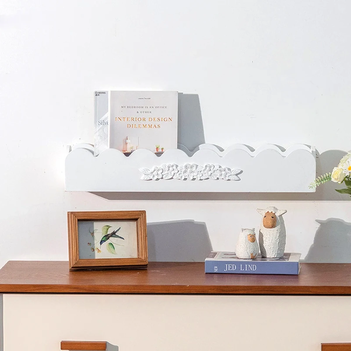 Rustic Solid Wood Floating Floating Wall Shelf