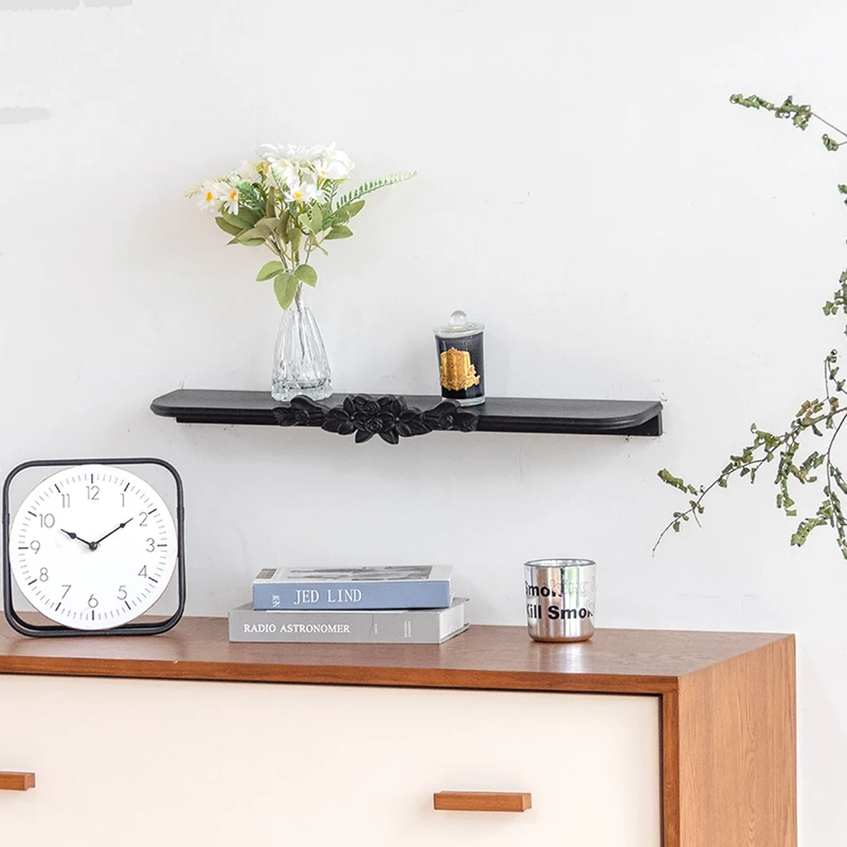 Nordic Resin Floating Floating Wall Shelf