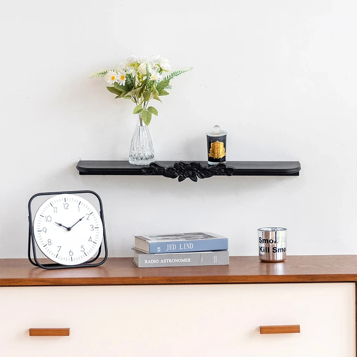 Nordic Resin Floating Floating Wall Shelf