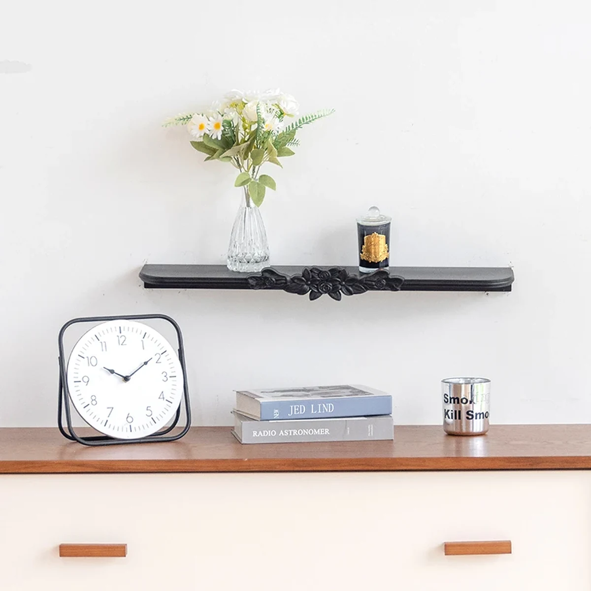 Nordic Resin Floating Floating Wall Shelf