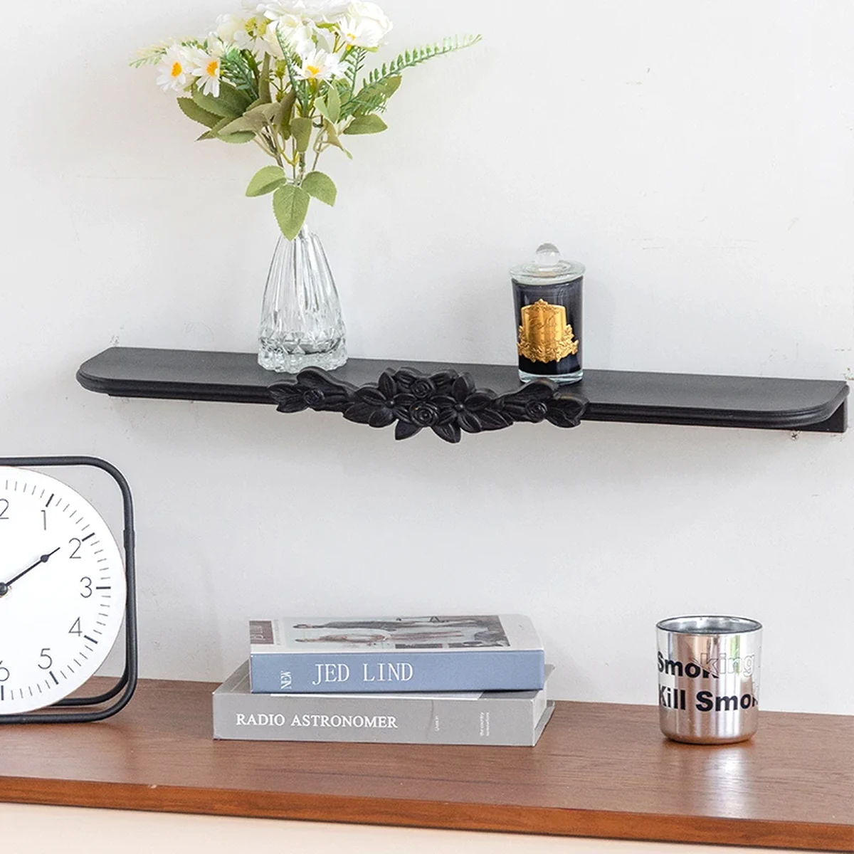 Nordic Resin Floating Floating Wall Shelf
