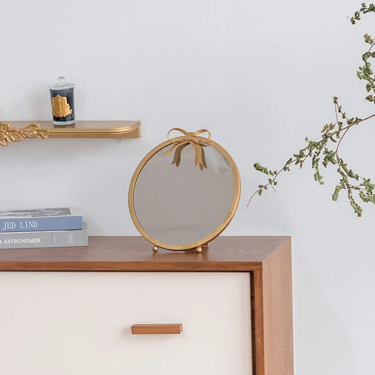 European Solid Wood Tabletop Vanity Mirror