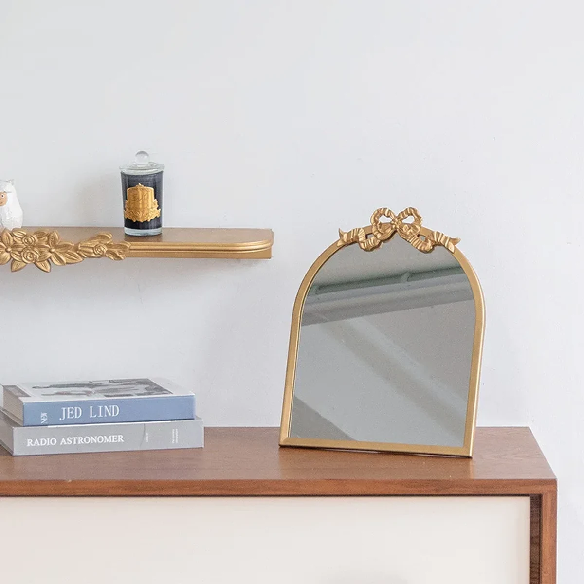 European Solid Wood Tabletop Vanity Mirror