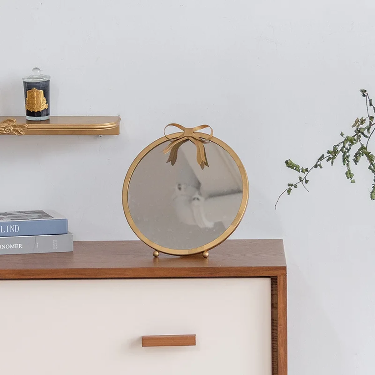 European Solid Wood Tabletop Vanity Mirror