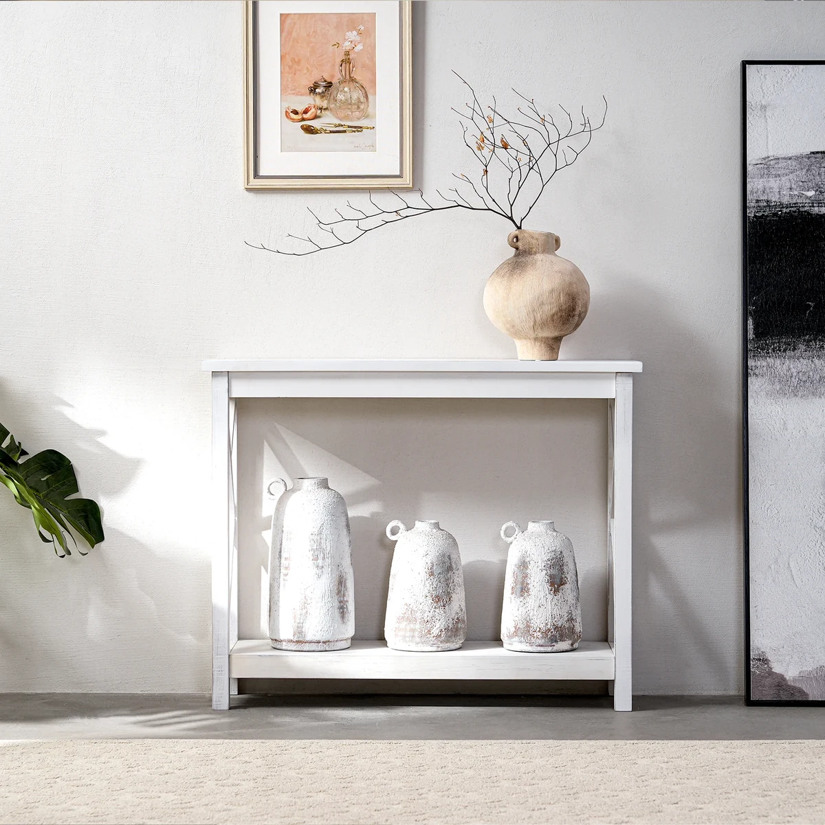 Modern Solid Wood Rectangle Console Accent Table